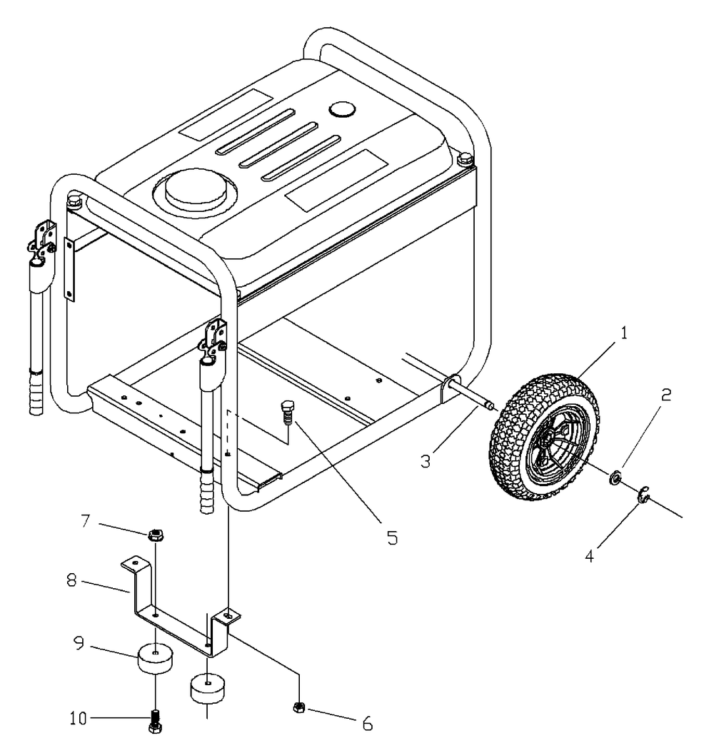 Wheel Kit (197935) Diagram and Parts List for 030244-01  Briggs and Stratton Generator